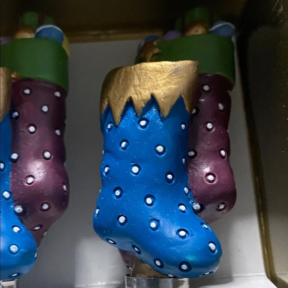 Marketplace Blue and Gold Cheese Spreaders. Set of 4. In Original Box. Like Nee.